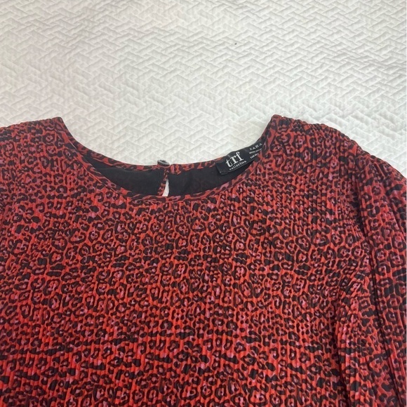 zara Peplum Long Sleeve Round Neck Burgundy Blouse Top Size M - Picture 7 of 10